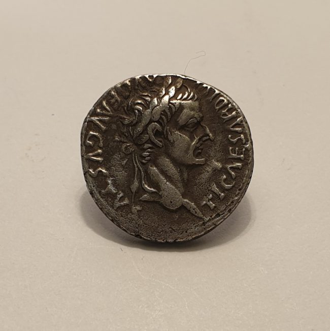 Ancient Tiberius Denarius Coin "Tribute Penny"