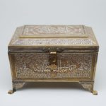 Syrian Damascene Silver and Copper inlay Brass Box 1